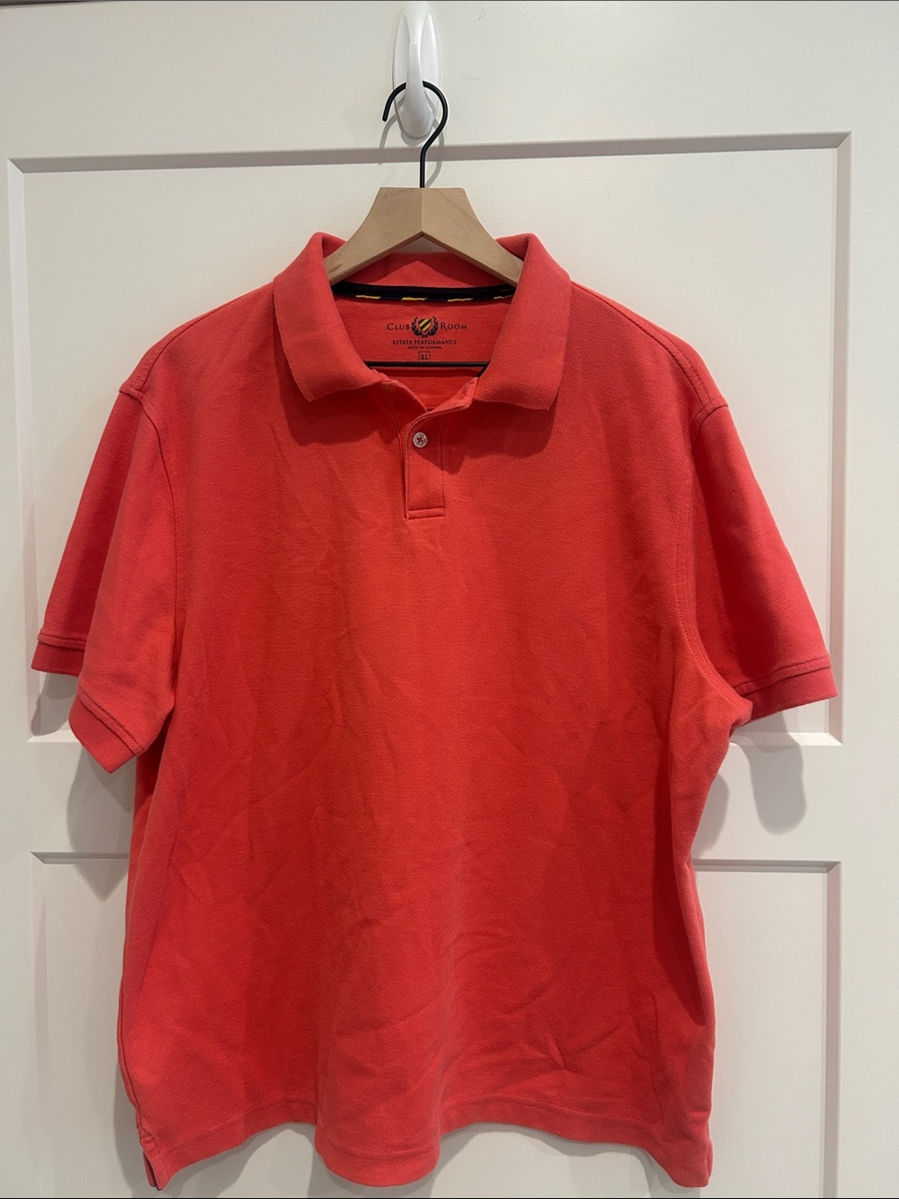 Club Room Estate Performance Coral Polo Shirt Men’s XL Preppy Golf